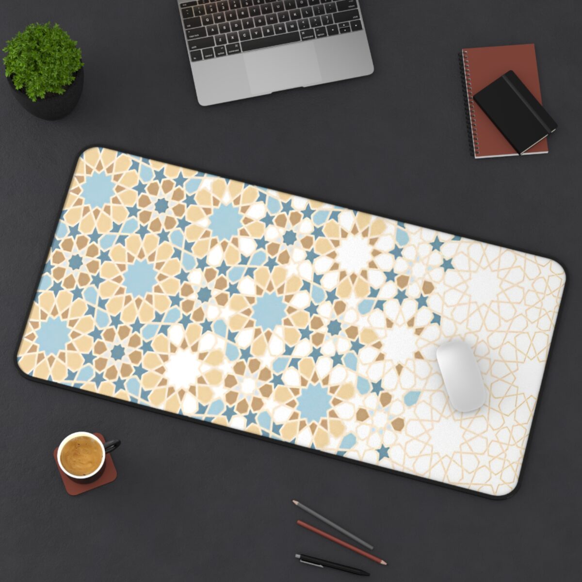 Moroccan tile design desk mat